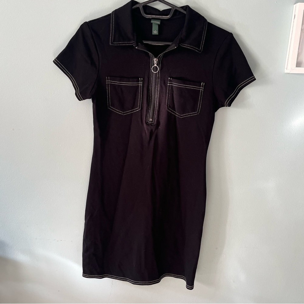 Wild Fable Black Short Sleeve Mini Dress